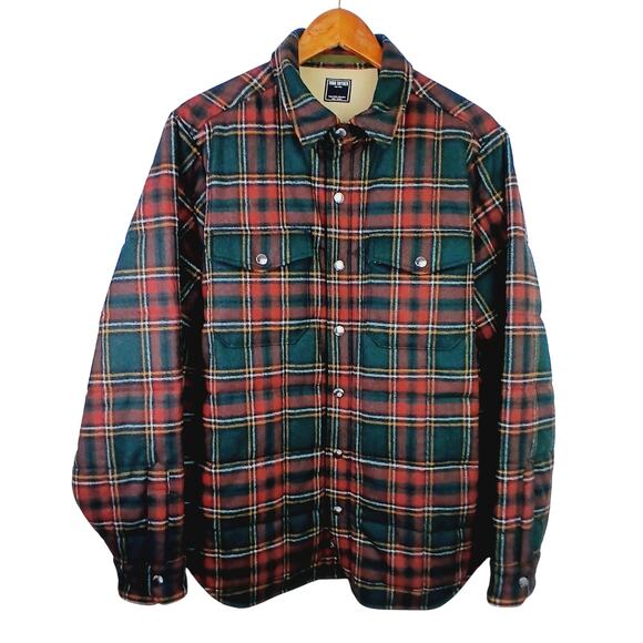 Todd Snyder SZ M Italian Quilted Shirt Jacket Tartan Plaid Green Red NWOT - Picture 2 of 10